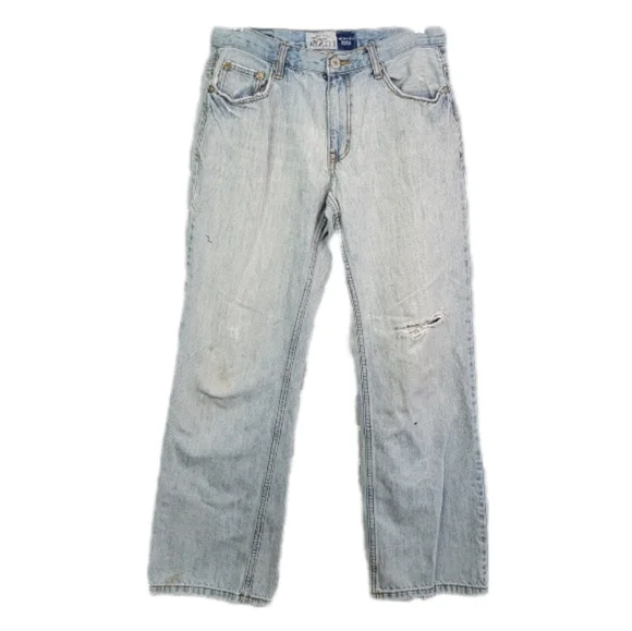 Aeropostale Benton Original Bootcut Wide Leg Thrashed Denim Jeans Men's Size 32 - Picture 1 of 16